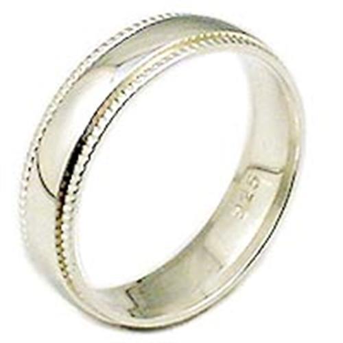 02516 - High Polished 925 Sterling Silver Ring with No Stone in No Stone-0