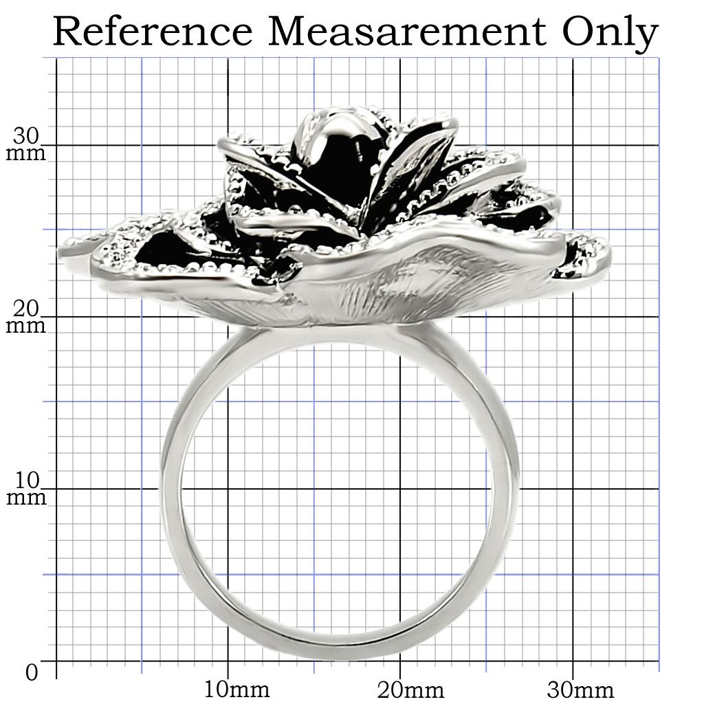 0W252 - Rhodium Brass Ring with Top Grade Crystal  in Clear-1