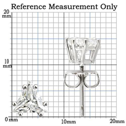 0W156 - Rhodium 925 Sterling Silver Earrings with AAA Grade CZ  in Clear-1