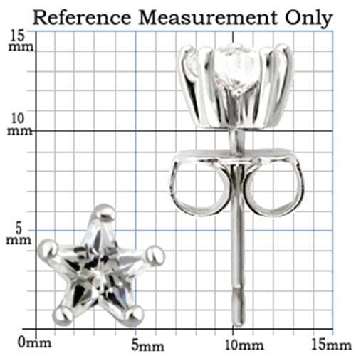0W157 - Rhodium 925 Sterling Silver Earrings with AAA Grade CZ  in Clear-1
