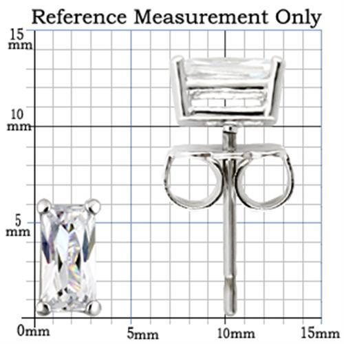 TK0W161 -Stainless Earring  with AAA Grade CZ  in Clear-6X3mm-1