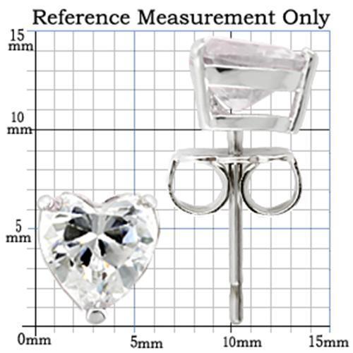 0W166 - Rhodium 925 Sterling Silver Earrings with AAA Grade CZ  in Clear-1