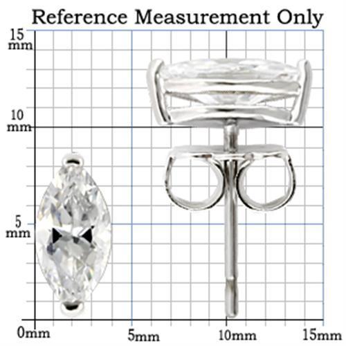 0W167 - Rhodium 925 Sterling Silver Earrings with AAA Grade CZ  in Clear-1