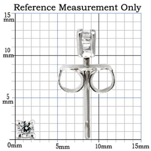 0W168 - Rhodium 925 Sterling Silver Earrings with AAA Grade CZ  in Clear-1