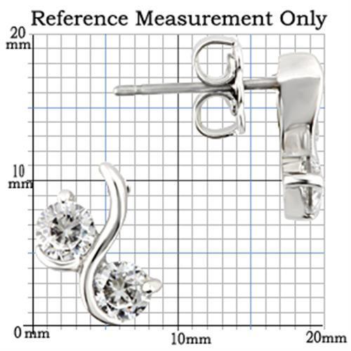 0W176 - Rhodium 925 Sterling Silver Earrings with AAA Grade CZ  in Clear-1