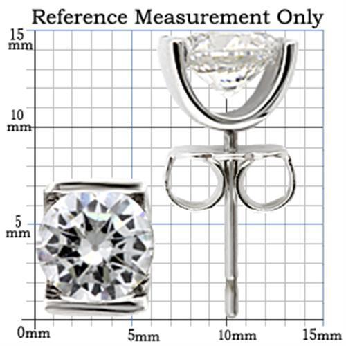 0W178 - Rhodium 925 Sterling Silver Earrings with AAA Grade CZ  in Clear-1
