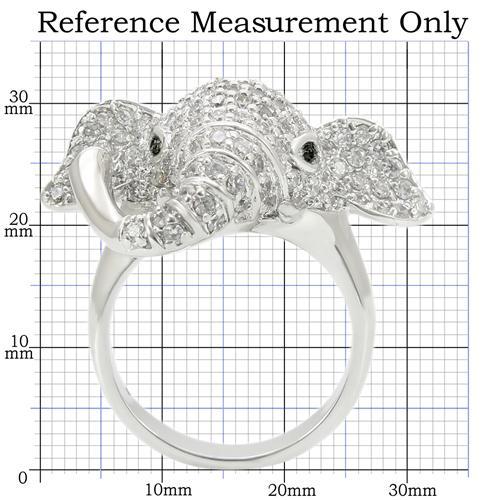 0W280 - Rhodium Brass Ring with Top Grade Crystal  in Jet-1