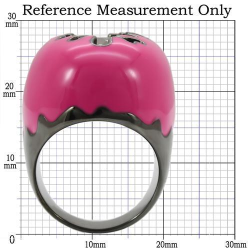 0W309 - Ruthenium Brass Ring with AAA Grade CZ  in Champagne-1