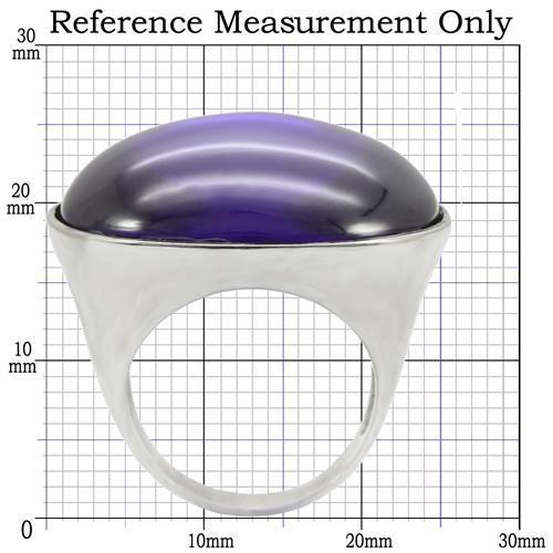 0W345 - Rhodium Brass Ring with Genuine Stone  in Amethyst-1