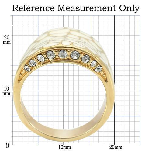 0W379 - Gold Brass Ring with Top Grade Crystal  in Clear-1