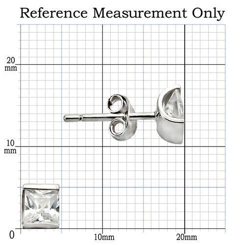 0W388 - Rhodium 925 Sterling Silver Earrings with AAA Grade CZ  in Clear-1