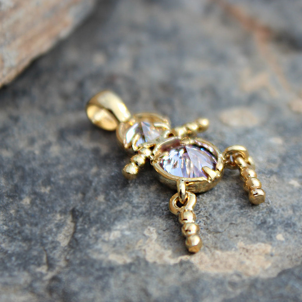 LOA1381 - Gold Plating Brass Pendant with AAA CZ in Light Amethyst-0