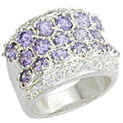 12507 - High-Polished 925 Sterling Silver Ring with AAA Grade CZ  in Light Amethyst-0