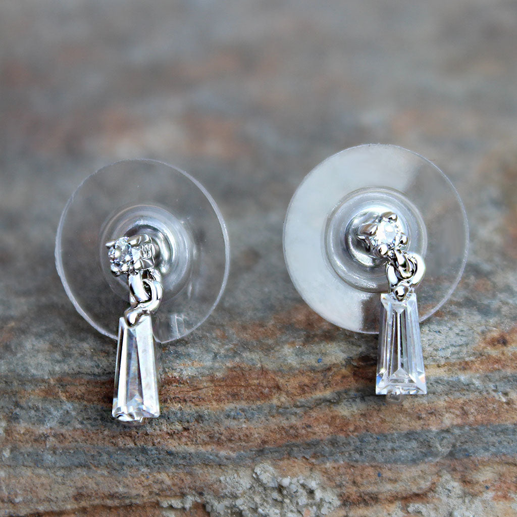 LOA1383 - Rhodium Plating Brass Earrings with AAA Grade CZ  in Clear-0