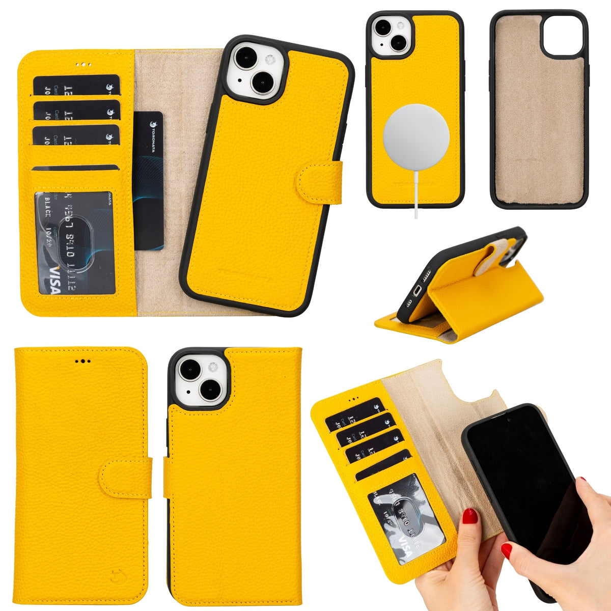 Casper Leather iPhone 15 Plus Wallet Case | Detachable MagSafe Compatible RFID Protection-11