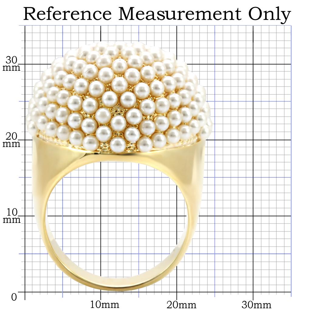 1W058 - Gold Brass Ring with Synthetic  in Citrine Yellow-1