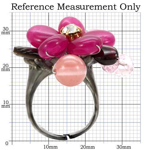 LOA595 - Antique Tone Brass Ring with Assorted  in Multi Color-1