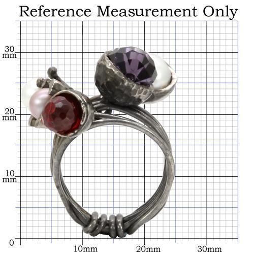 LOA599 - Antique Tone Brass Ring with Assorted  in Multi Color-1