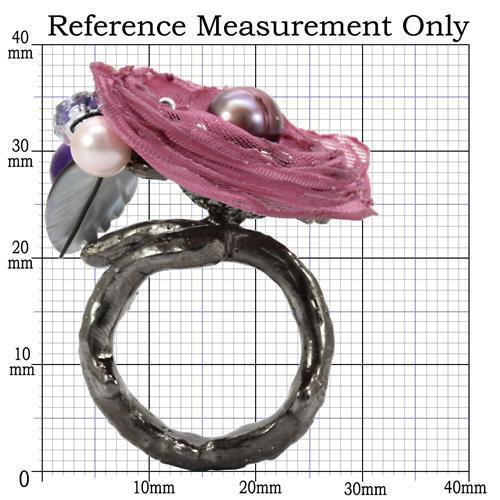 LOA600 - Antique Tone Brass Ring with Assorted  in Multi Color-1