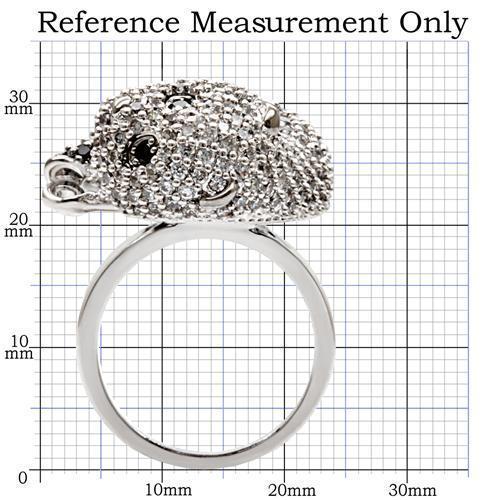1W083 - Rhodium + Ruthenium Brass Ring with AAA Grade CZ  in Black Diamond-1