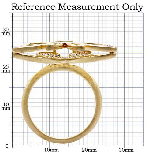1W096 - Matte Gold Brass Ring with AAA Grade CZ  in Multi Color-1
