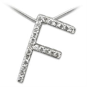 21606 - Rhodium Brass Pendant with AAA Grade CZ  in Clear-0