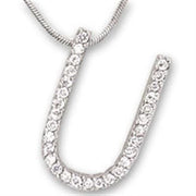 21619 - Rhodium Brass Pendant with AAA Grade CZ  in Clear-0