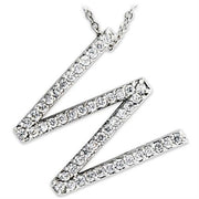 21621 - Rhodium Brass Pendant with AAA Grade CZ  in Clear-0