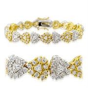 23711 - Gold+Rhodium Brass Bracelet with AAA Grade CZ  in Clear-0