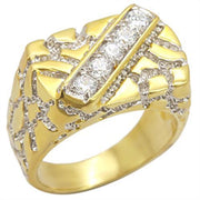 2W050 - Gold+Rhodium Brass Ring with AAA Grade CZ  in Clear-0