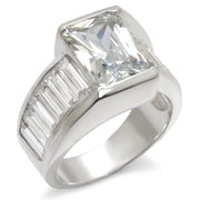 30331 - High-Polished 925 Sterling Silver Ring with AAA Grade CZ  in Clear-0