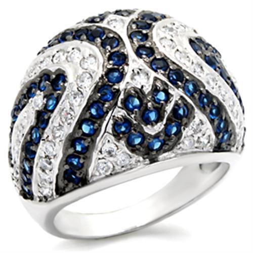 31118 - Rhodium + Ruthenium 925 Sterling Silver Ring with Synthetic Spinel in Montana-0