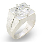 31533 - High-Polished 925 Sterling Silver Ring with AAA Grade CZ  in Clear-0