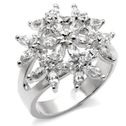 31820 - High-Polished 925 Sterling Silver Ring with AAA Grade CZ  in Clear-0