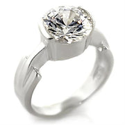 32125 - High-Polished 925 Sterling Silver Ring with AAA Grade CZ  in Clear-0