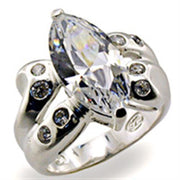32127 - High-Polished 925 Sterling Silver Ring with AAA Grade CZ  in Clear-0