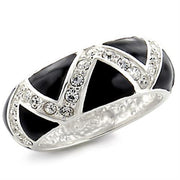 32615 - High-Polished 925 Sterling Silver Ring with Top Grade Crystal  in Clear-0
