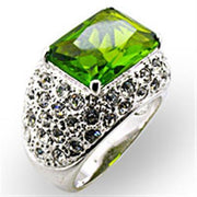 32707 - Rhodium Brass Ring with Synthetic Spinel in Peridot-0
