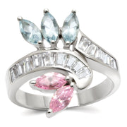 32814 - High-Polished 925 Sterling Silver Ring with AAA Grade CZ  in Multi Color-0