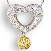 33106 - Reverse Two-Tone 925 Sterling Silver Pendant with AAA Grade CZ  in Citrine-0