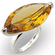 33915 - High-Polished 925 Sterling Silver Ring with AAA Grade CZ  in Citrine-0