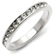 35128 - High-Polished 925 Sterling Silver Ring with Top Grade Crystal  in Clear-0
