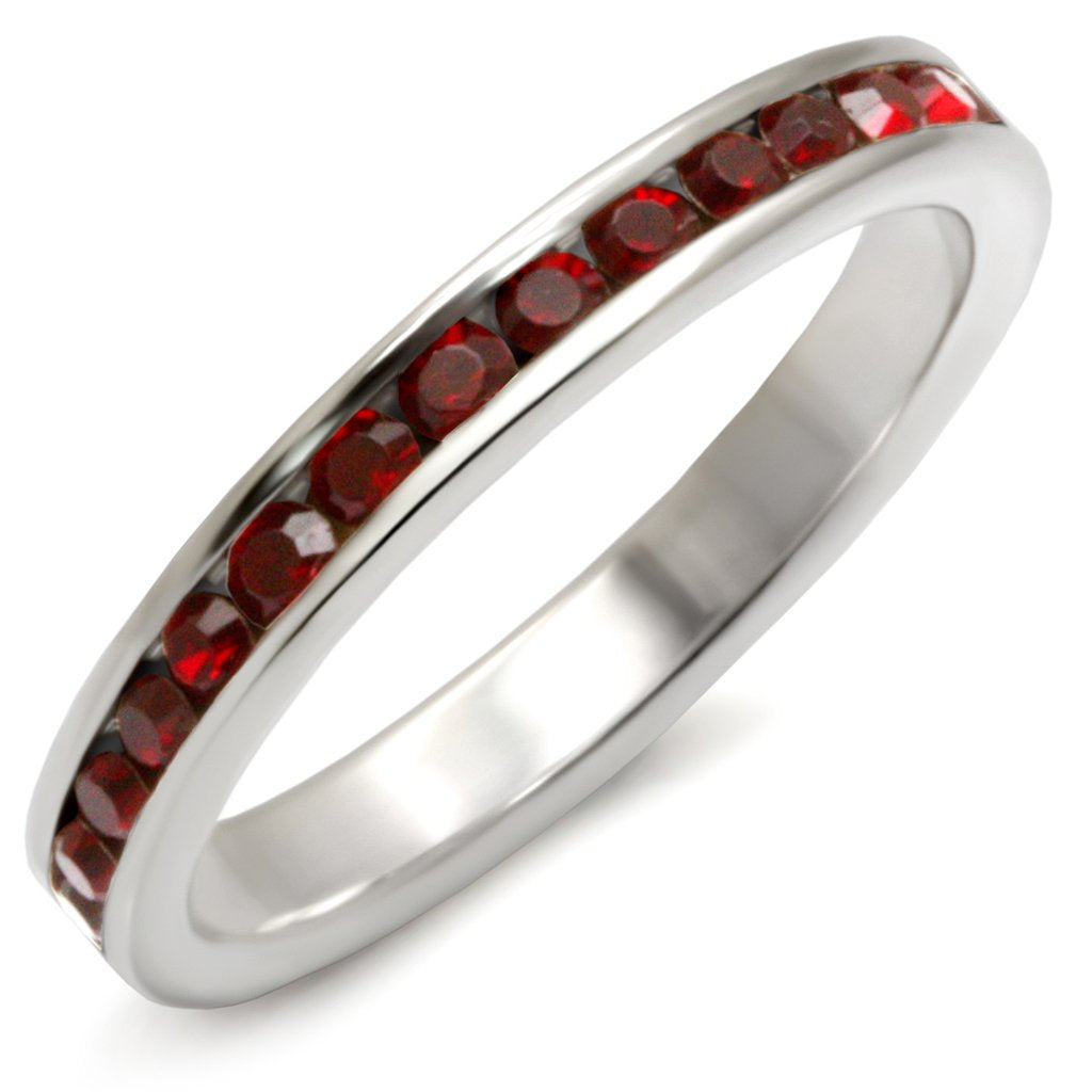 35143 - High-Polished 925 Sterling Silver Ring with Top Grade Crystal  in Siam-0