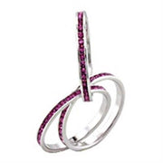 35422 - Rhodium Brass Ring with Top Grade Crystal  in Rose-0