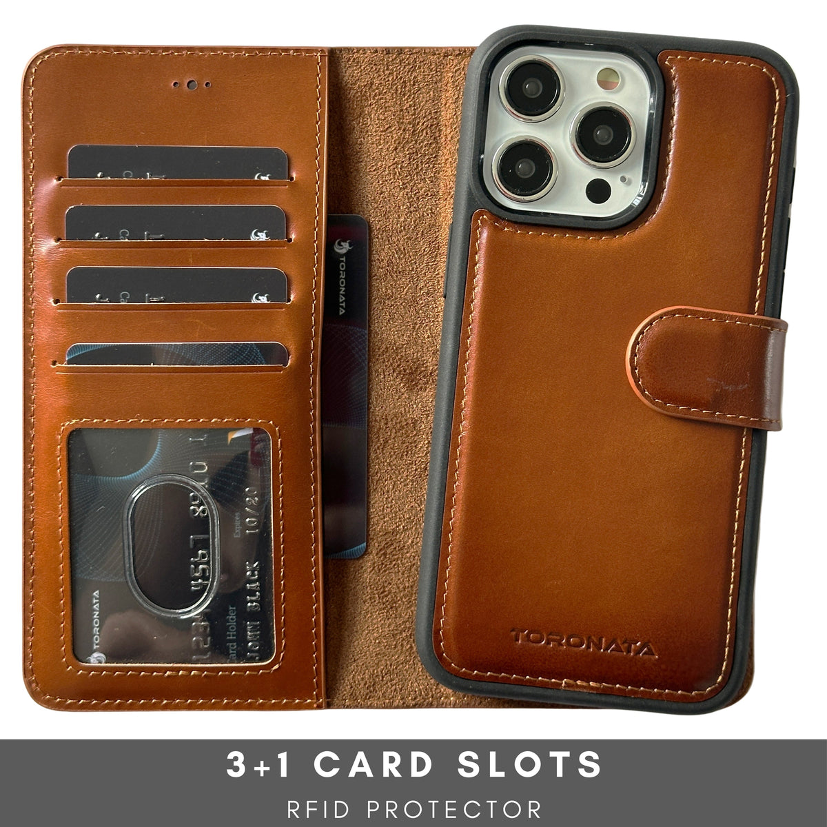 Vegas Premium Leather iPhone 15 Plus Wallet Case with MagSafe | Detachable RFID Blocking Luxury Wallet-2