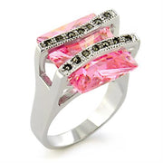 37623 - Antique Tone 925 Sterling Silver Ring with AAA Grade CZ  in Rose-0