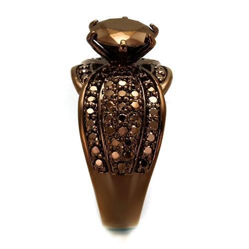 3W1100 - IP Coffee light Brass Ring with AAA Grade CZ  in Light Coffee-3