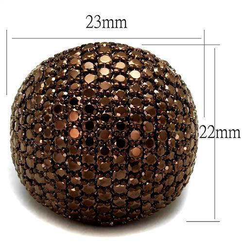 3W1101 - IP Coffee light Brass Ring with AAA Grade CZ  in Light Coffee-1