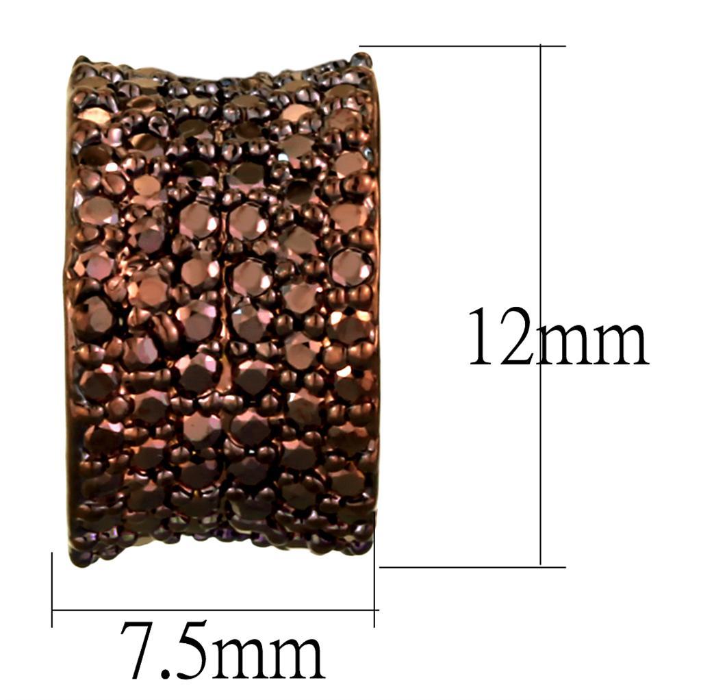 3W1119 - IP Coffee light Brass Earrings with AAA Grade CZ  in Light Coffee-1