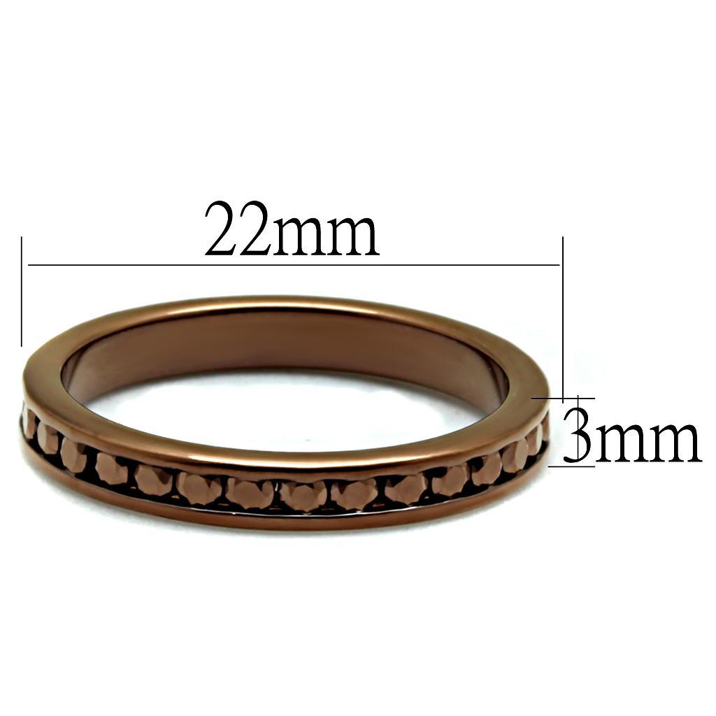 3W1137 - IP Coffee light Brass Ring with AAA Grade CZ  in Brown-1